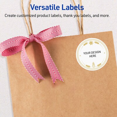 Avery Circle Multipurpose Labels, 2" Dia., White, 120/Pack (19479370634)