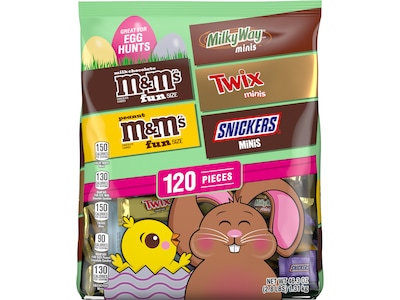Mars Easter Basket Stuffers Milk Chocolate Candy Variety Bag, 46.3 oz., 120/Pieces (467626)