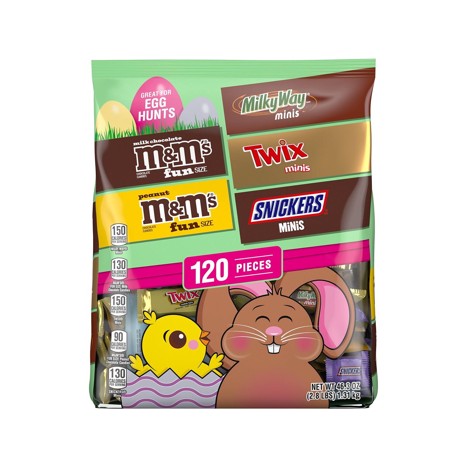 Mars Easter Basket Stuffers Milk Chocolate Candy Variety Bag, 46.3 oz., 120/Pieces (467626)