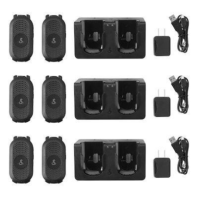 Cobra Compact 2-Way Handheld Business Radio with Dual-Dock Charger, Black, 6/Pack (PX280)