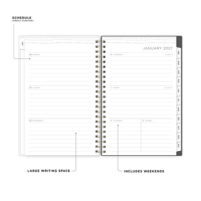 2027 Blue Sky Kelly Ventura Midnight Garden 5 x 8 Calendar Year Weekly & Monthly Standard Planner, Plastic Cover