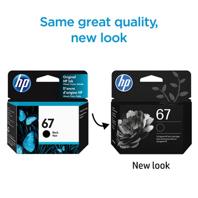 HP 67 Black Standard Yield Ink Cartridge, Prints Up to 120 Pages (3YM56AN#140)