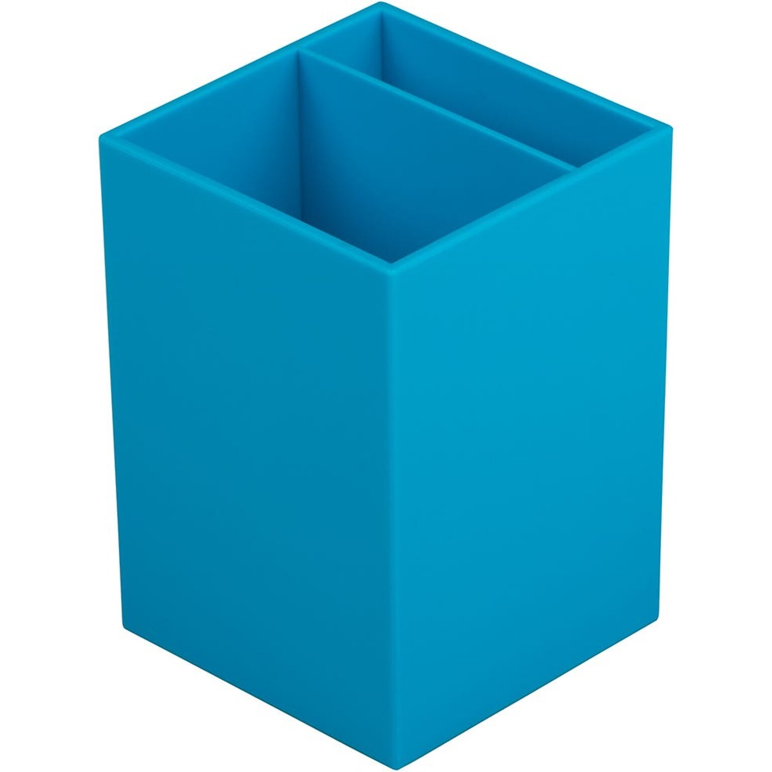 JAM PAPER Plastic Pen Holder, Blue, Desktop Pencil Cup, Sold Individually (341bus)