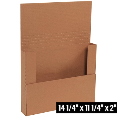 Partners Brand Easy-Fold Mailers, 14 1/4 x 11 1/4 x 2, Kraft, 50/Bundle (M14112BFK)