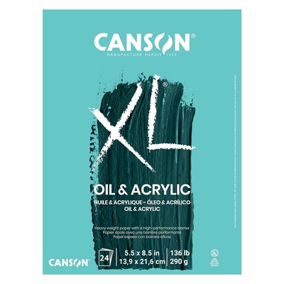 Canson XL Series 5.5 x 8.5 Oil & Acrylic Pad, 24 Sheets/Pad, 2 Pads/Bundle (MCXC400026821-2)