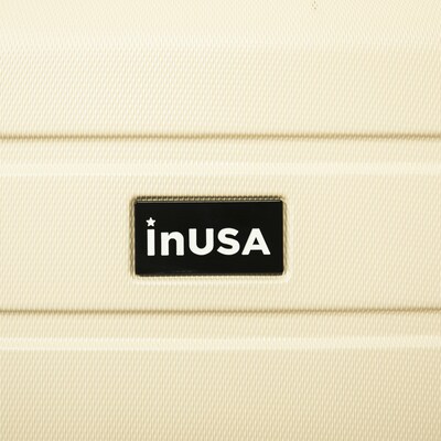 InUSA Trend 3-Piece Hardside Spinner Luggage Set, TSA Checkpoint Friendly, Sand (IUTRESML-SAN)