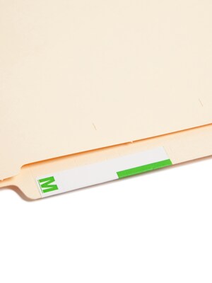 Smead AlphaZ NCC Hand Written Identification & Color Coding Label, 3 5/8" x 1 5/32", Light Green/White, 100/Pack (67164)