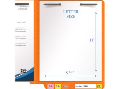 Medical Arts Press Heavy-Duty End Tab File Folder, Straight Cut, Letter-Size, Orange, 40/Box (S-09459-ORG)