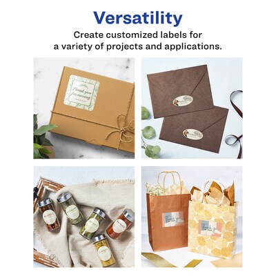 Avery Pearlized Ivory Rectangle Multipurpose Labels, 11" x 3", Ivory, 100/Box (94265)