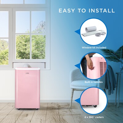 Commercial Cool 115-Volt 9,000 BTU (6,350 BTU DOE) Portable Air Conditioner with Remote, WiFi Enabled, Pink (CCP6JP)