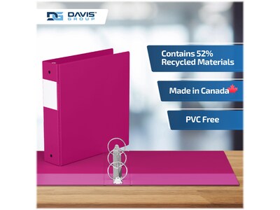 Davis Group Premium Economy 2" 3-Ring Non-View Binders, Pink, 6/Pack (2313-43-06)