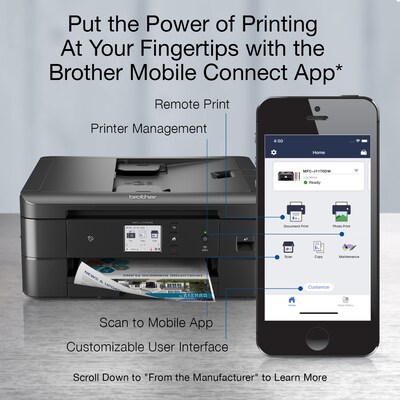 Brother MFC-J1170DW Wireless Color Inkjet Printer, All-In-One, Print, Scan, Copy, Fax