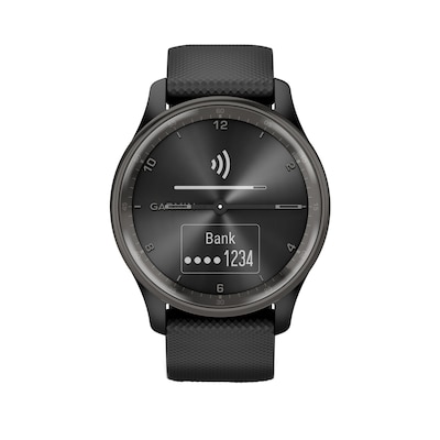 Garmin vívomove Trend Smartwatch, 40.4mm, Black Silicone Band (010-02665-00)