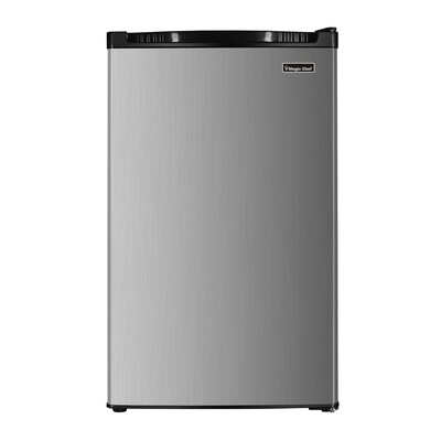 Magic Chef Compact Refrigerator with Surge Protector, 4.4-Cu. Ft., Black/Silver (KITMCP332208)
