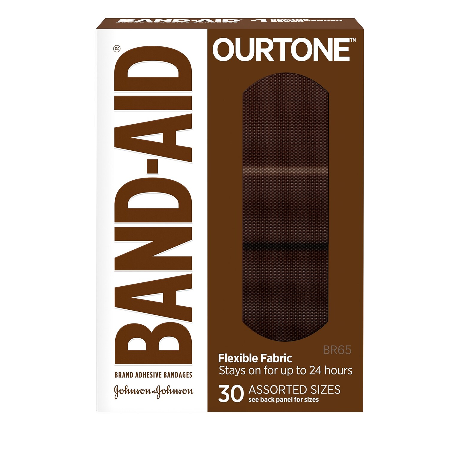 Band-Aid Brand OurTone Adhesive Bandages, BR65, 30/Count (119587)