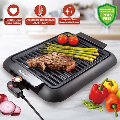 Brentwood 1,200-Watt Smokeless Portable Grill, Black (TS-643BK)