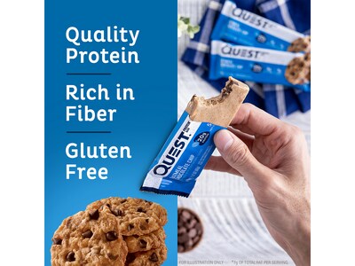 Quest Gluten Free Oatmeal Chocolate Chip Protein Bar, 2.12 oz., 12 Bars/Box (QPBOCC12)