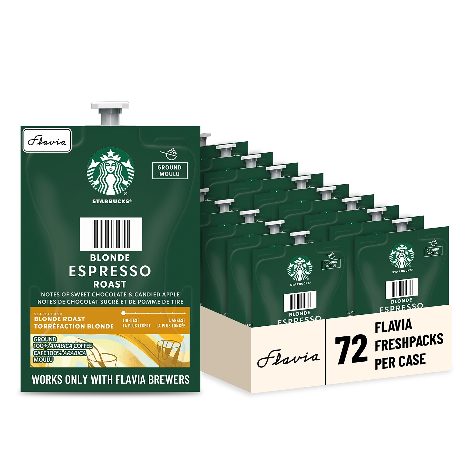 Starbucks Coffee Flavia Freshpacks, Blonde Espresso Roast, 72/Carton (MDR00219)
