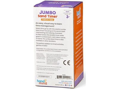 hand2mind Jumbo 5-Minute Sand Timer, Orange (93068)