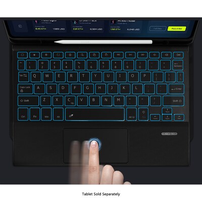 SaharaCase Navigate Keyboard Case with Built-in Track Pad for Galaxy Tab S11, 7 Backlight Colors, Smooth Finish, (TB00493)