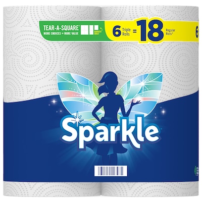 Sparkle Pick-a-Size with Thirst Pockets Paper Towels, 2-ply, 165 Sheets/Roll, 6 Rolls/Pack (22269501)