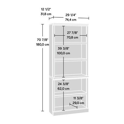 Sauder Aspen Post 71"H 5-Shelf Bookcase, Prime Oak (433963)