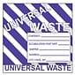 Hazard Labels, Hazardous Materials Shipping, Universal Waste Stripes, 6X6, Adhesive Paper, 500/Roll