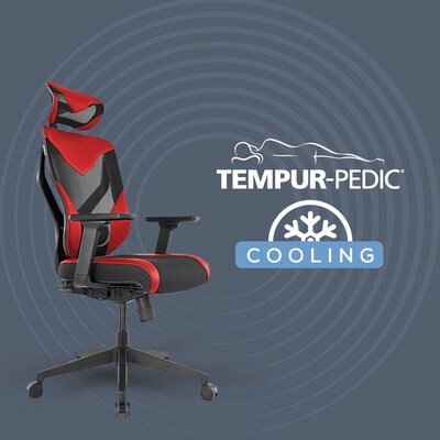 Tempur-Pedic Blaze Fabric Gaming Chair, Black/Red (TP-BLAZE-RED)
