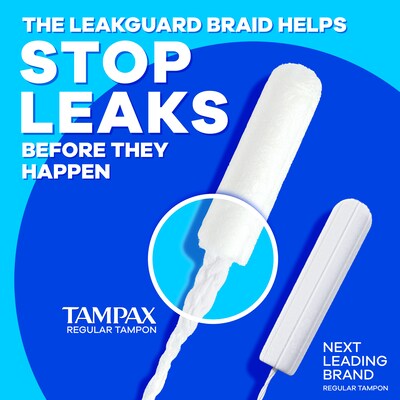 Tampax Pearl Regular Absorbency Tampons, Plastic Applicator, 50/Pack (71135)