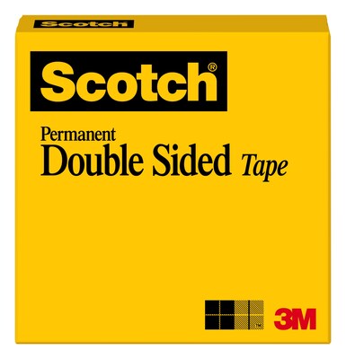 Scotch® Permanent Double Sided Tape Refill, 1/2 x 36 yds., 3 Core, 12 Rolls (665-12PK)
