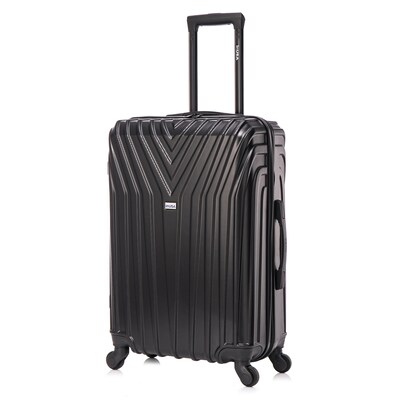 InUSA Vasty 26.37 Hardside Suitcase, 4-Wheeled Spinner, TSA Checkpoint Friendly, Black (IUVAS00M-BLK)