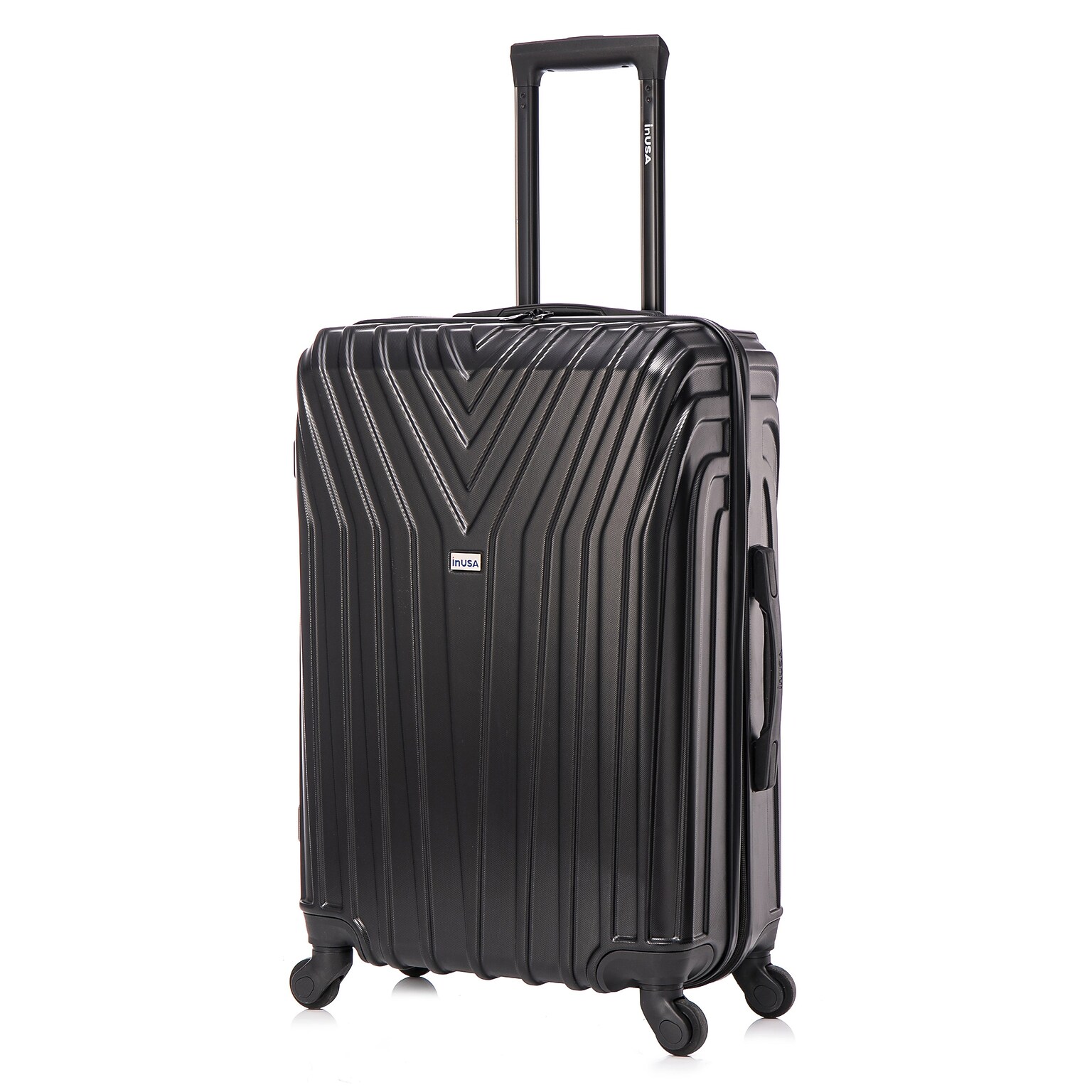 InUSA Vasty 26.37 Hardside Suitcase, 4-Wheeled Spinner, TSA Checkpoint Friendly, Black (IUVAS00M-BLK)