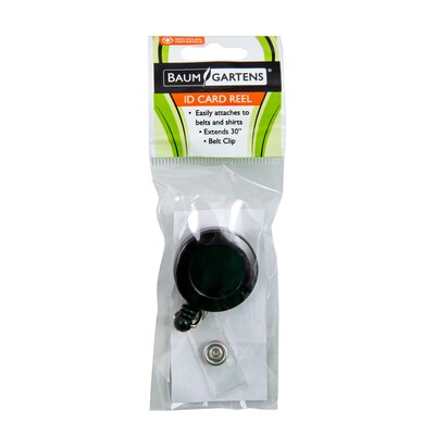 SICURIX Standard Round ID Badge Reel with Belt Clip, Black, Pack of 6 (BAU68824-6)