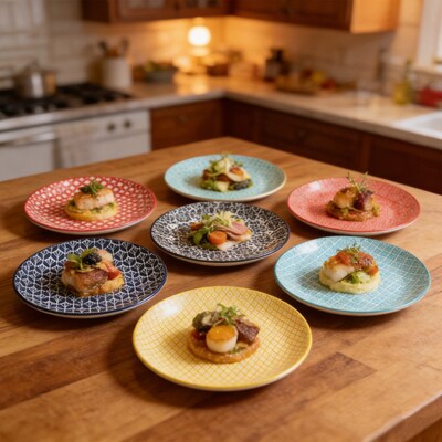 Gourmet Edge 6-pc Stoneware Stackable Side Plates