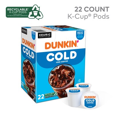 Dunkin Cold Iced Coffee Keurig® K-Cup® Pods, Medium Dark Roast, 22/Box (5000369251)