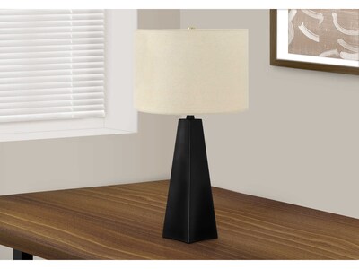 Monarch Specialties Inc. Incandescent Table Lamp, Matte Black/Beige (I 9726)