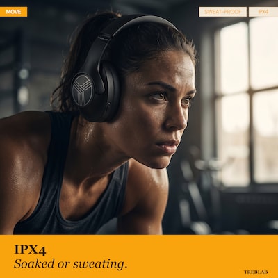 Treblab Z2-B Over Ear Workout Headphones with Microphone