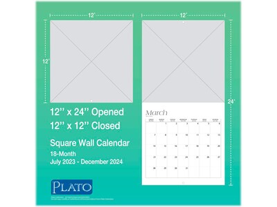 2023-2024 Plato Tropical Islands 12" x 12" Academic & Calendar Monthly Wall Calendar (9781975467210)