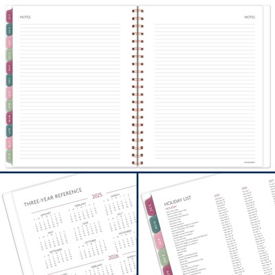2025-2026 AT-A-GLANCE BADGE Floral 8.5" x 11" Academic Weekly & Monthly Planner, Plastic Cover, Multicolor (1734F-905A-26)