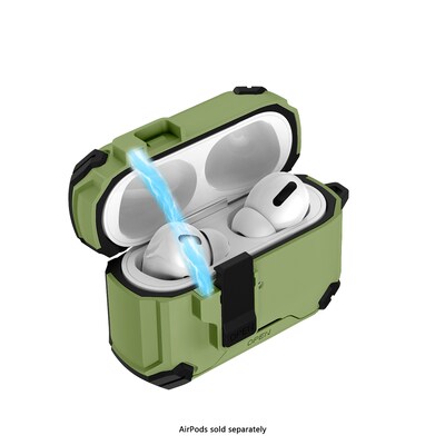 SaharaCase Raider Series Heavy Duty Case Compatible with Magsafe for Airpods Pro 3, Secure Lock, Cactus Green (HP00217)
