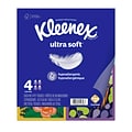 Kleenex Ultra Soft Facial Tissue, 3-Ply, 60 Sheets/Box, 4 Boxes/Pack (54308)