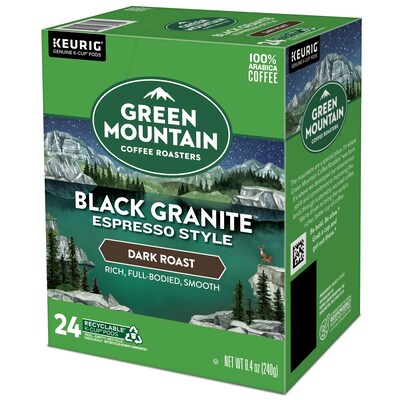 Green Mountain Black Granite Espresso Style Coffee, Dark Roast, Keurig® K-Cup® Pods, 24/Box (5000366650)