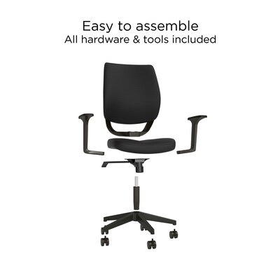 Staples® Essentials Ergonomic Fabric Swivel Task Chair, Black (UN59380)