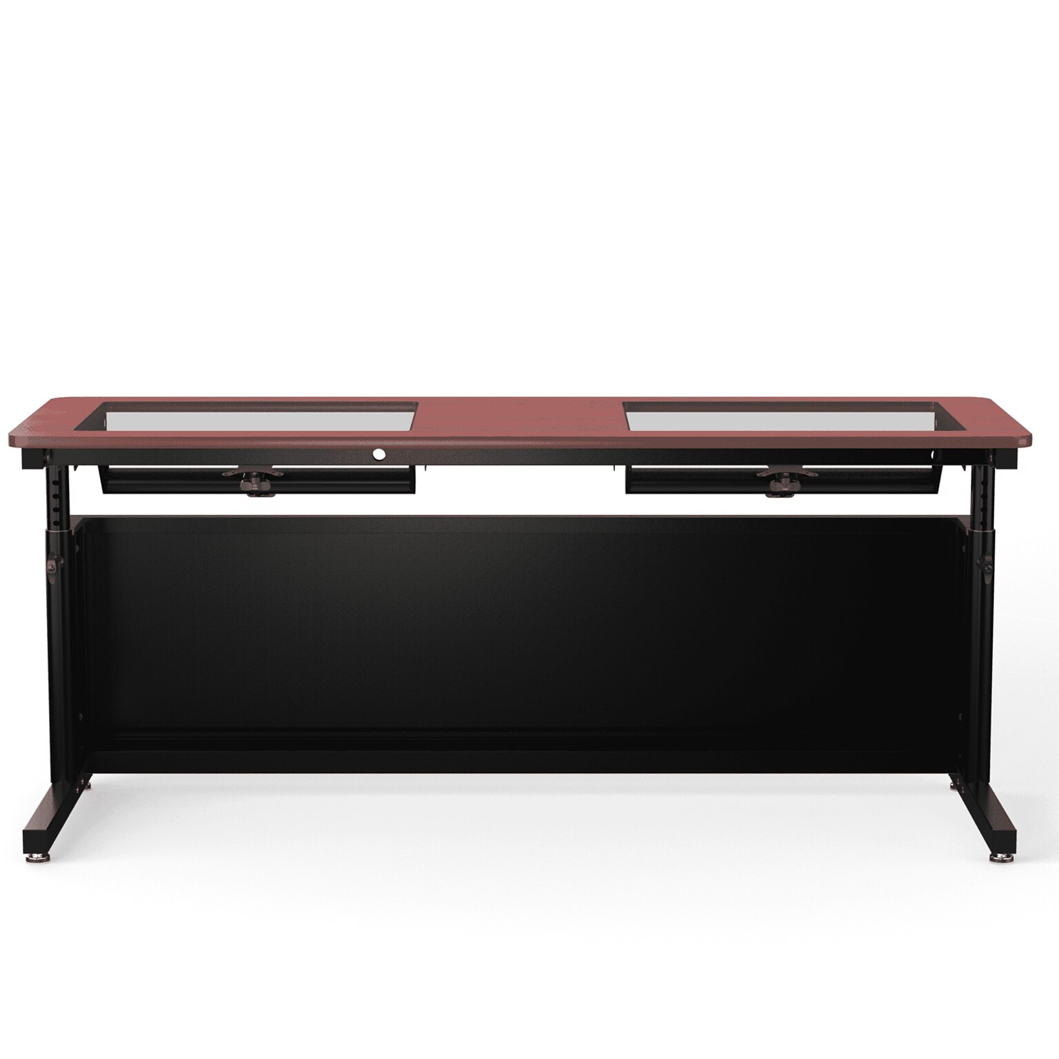 VersaDesk Downview 72W Manual Adjustable Standing Computer Table, Cherry/Black (DVT7224-BC)