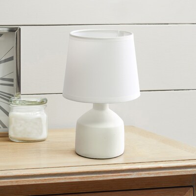 Simple Designs Mini Bocksbeutal Concrete Table Lamp, Off White (LT2080-OFF)