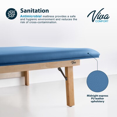 Viva Comfort Therapy Wall Mounted Folding Treatment Table, 500 lbs. Capacity, Blue (ADI996-06-BLU-MK)