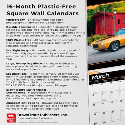 2026 BrownTrout Camaro 12" x 12" Monthly Wall Calendar (9798330701698)