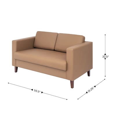 Flash Furniture Hercules Artemis LeatherSoft Reception Loveseat, Cognac (ZB89212SCOGNAC)