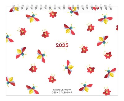 2025 BrownTrout Busy Bees 7.5" x 6" Monthly Double-View Easel Desk Calendar (9781975478452)
