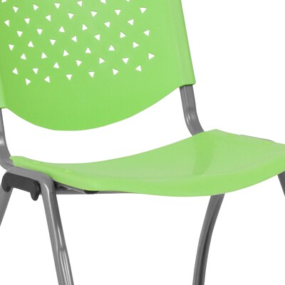 Flash Furniture HERCULES Series Plastic Stack Chair, Green, 5 Pack (5RUTF01AGN)